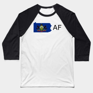 Pennsylvania Flag State Outline AF (black) Baseball T-Shirt